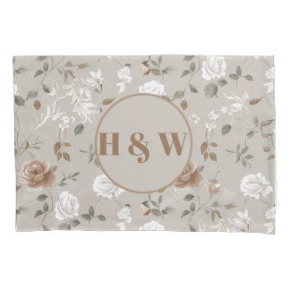 Elegantes Rose- und Weinmuster Pillowcase Kissenbezug