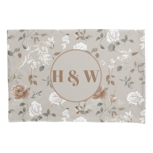 Elegantes Rose- und Weinmuster Pillowcase Kissenbezug (Vorderseite)