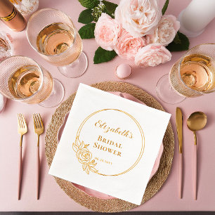 Elegantes Rose Wreath-Brautparty gestempelt Servietten Mit Folie