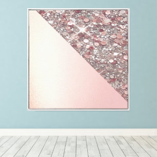 Elegantes Roségold-Glitter Leinwanddruck
