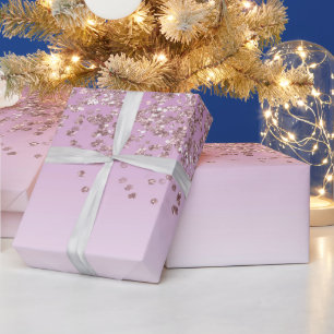 Elegantes Roségold-Glitter-Ombre-Kaskadendesign Geschenkpapier