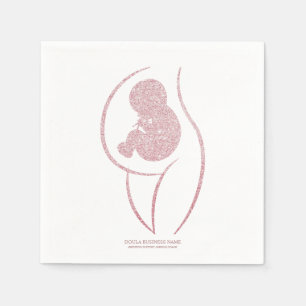 Elegantes Roségold Minimalistisches Mutter und Bab Serviette