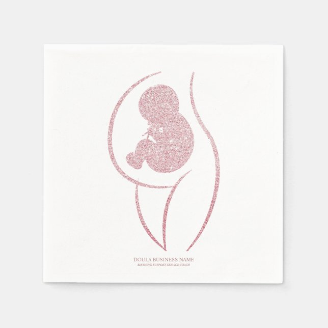 Elegantes Roségold Minimalistisches Mutter und Bab Serviette (Vorderseite)