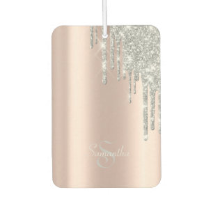 Elegantes Roségold mit silbernen Glittertropfen Autolufterfrischer