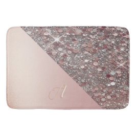 Elegantes Roségold-Monogramm Badematte