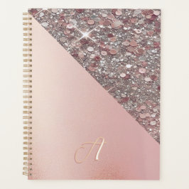 Elegantes Roségold-Monogramm Planer