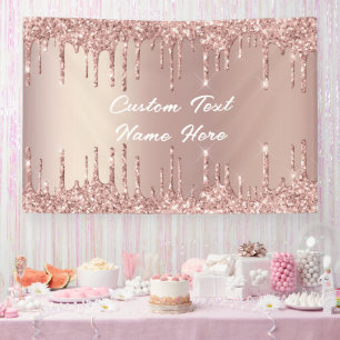 Elegantes Roségold-Rouge-Effekt-Text-Name-Banner Banner