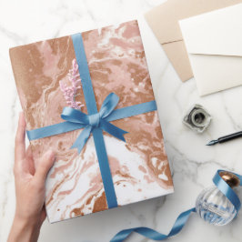 Elegantes Roségold-Rouge Glanz Abstractes Muster Geschenkpapier