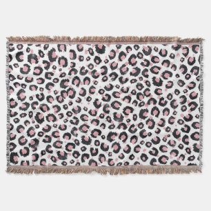 Elegantes Roségold-schwarzes Leopardenmuster Decke