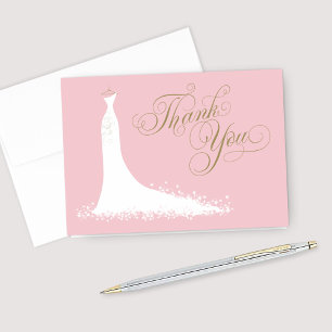Elegantes roségoldenes Hochzeitskleid Brautparty Dankeskarte