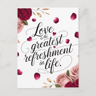 Elegantes Rosen Blumen Zitat Design Postkarte
