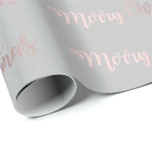Elegantes Rosen-Gold u. graues frohe Geschenkpapier