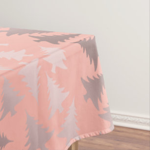 Elegantes Rosen-Gold u. rosa Weihnachtsbaum-Muster Tischdecke