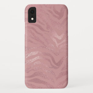 Elegantes Rosen-Goldfoliezebra-Tier-Muster Case-Mate iPhone Hülle