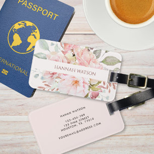 Elegantes Rosen- und Pfingstrosen-Blumenbouquet  Gepäckanhänger