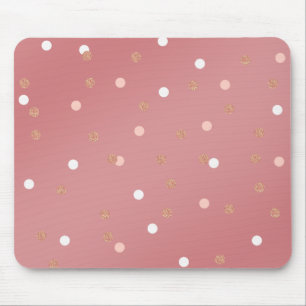 elegantes RosengoldGlitterrosapolka-Punktmuster Mousepad