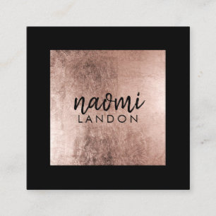 Elegantes Rosengoldmodernes quadratisches Quadratische Visitenkarte