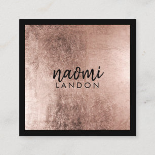 Elegantes Rosengoldmodernes quadratisches Quadratische Visitenkarte