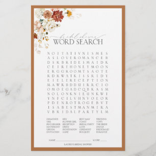Elegantes Rost Orange Brautparty Game