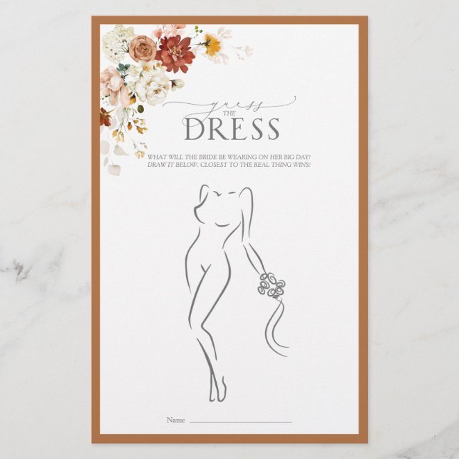 Elegantes Rost Orange Brautparty Game