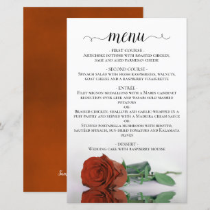 Elegantes Rost Orange Rose Budget Hochzeitmenü
