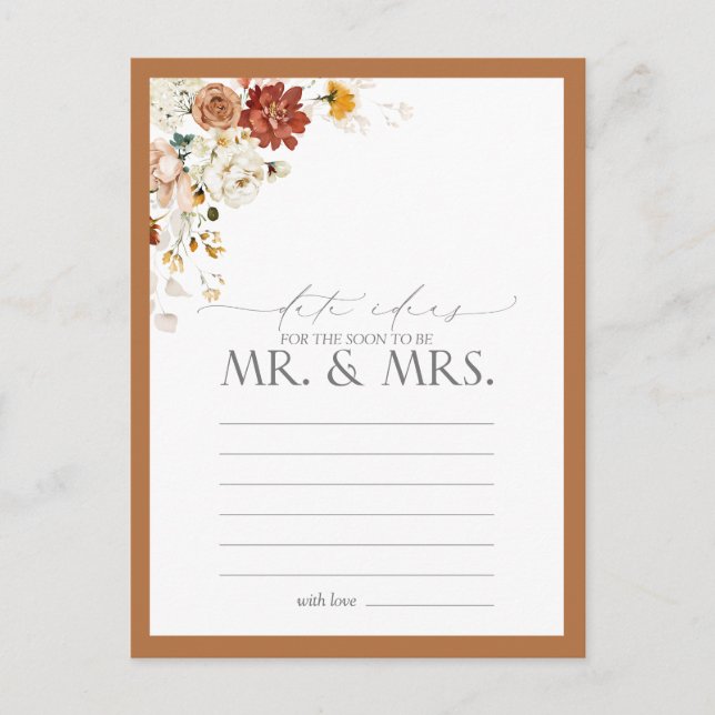 Elegantes Rost Orange Wasserfarben Postkarte (Vorderseite)
