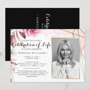 Elegantes Rosy Blush Foto Feier des Lebens Einladung