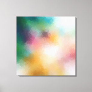 Elegantes Rot-Gelb-Blau Lila-Grün-Rosa Moderne Leinwanddruck