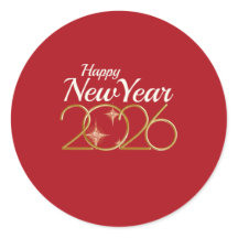 Elegantes Rot & Gold Frohes Neues Jahr 2026 Rolle