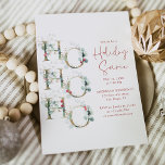 Elegantes Rot, Gold und Green Holiday Soiree Einladung<br><div class="desc">Diese Kollektion besticht durch elegante Gold- und Grüngrafiken,  die im Winter mit einem botanischen Goldmuster geschmückt sind.</div>