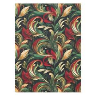 Elegantes Rot-, Grün- und Gold-Abstrakt Paisley-Bl Tischdecke
