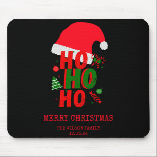 Elegantes Rot Grün Weiß Frohe Weihnachten T-Shirt  Mousepad