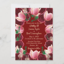 Elegantes Rot & Rosa Rose Burgundy Wedding