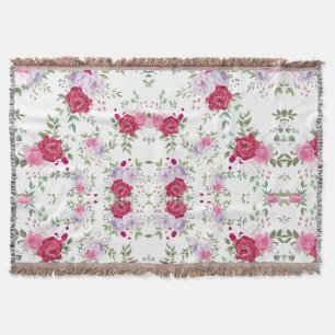 Elegantes Rot-Rot-Rosa-Blume-Muster Decke
