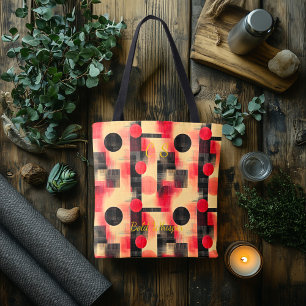 Elegantes Rot & Schwarz Abstract – Moderne Geometr