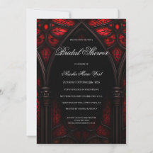 Elegantes Rot-Schwarz-Kathedrale Gotisches Brautpa