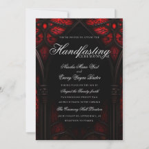 Elegantes Rot-Schwarz-Kathedrale Gotisches Handfas