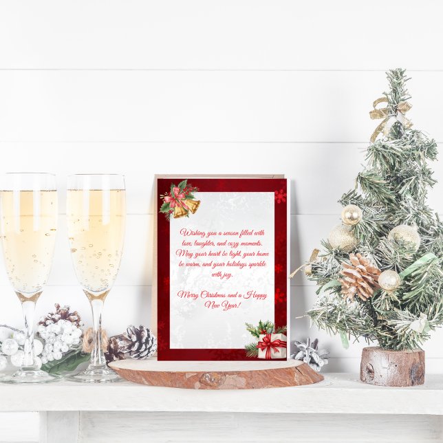 Elegantes Rot & Silber Weihnachten Gruß (Von Creator hochgeladen)