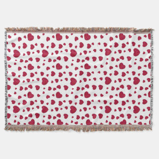 Elegantes Rot- und Dunkelrosa-Blumenrosenmuster Decke