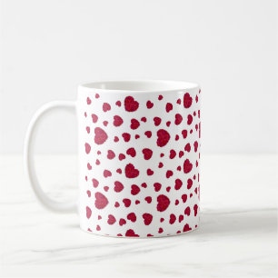 Elegantes Rot- und Dunkelrosa-Blumenrosenmuster Kaffeetasse