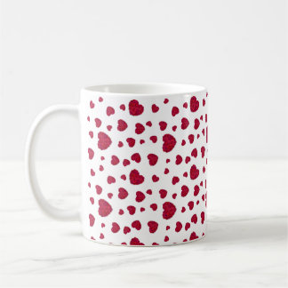 Elegantes Rot- und Dunkelrosa-Blumenrosenmuster Kaffeetasse
