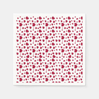 Elegantes Rot- und Dunkelrosa-Blumenrosenmuster Serviette