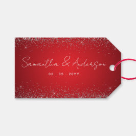 Elegantes Rot und ein wenig spärliches Thema Hochz Geschenkanhänger