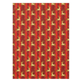 Elegantes Rot und Gold Rentier Weihnachten Tischdecke