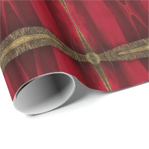 Elegantes Rot- und Goldmuster Geschenkpapier