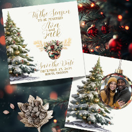 Elegantes Rot und Grün - die Jahreszeit Verheirate Save The Date