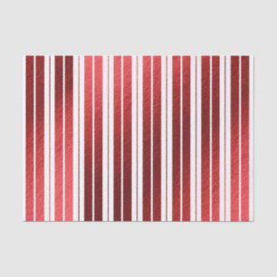 Elegantes Rot-Weiß-Metallisches Bonbon-Gestreift Seidenpapier
