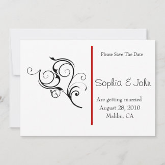 Elegantes Rot-Wirken Save the Date