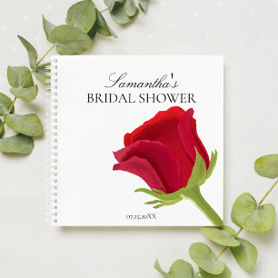 Elegantes Rote Rose Brautparty Notizbuch