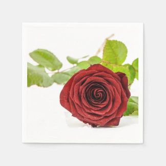 Elegantes Rote Rose Paper Napkin Serviette